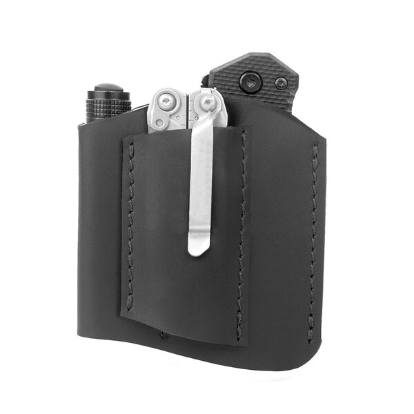 Black Full-Grain Leather Small / Medium, 3 Pockets